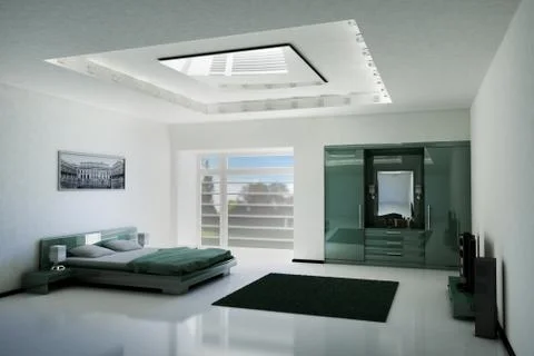 Bedroom interior 3d Stock Illustration