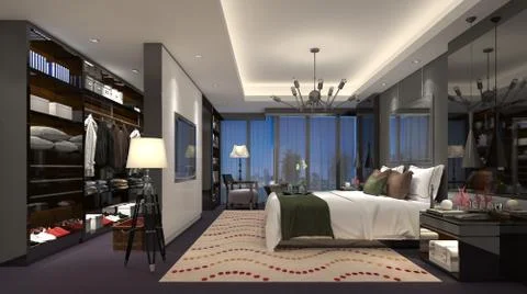 Bedroom Interior 3D Illustration Illustration