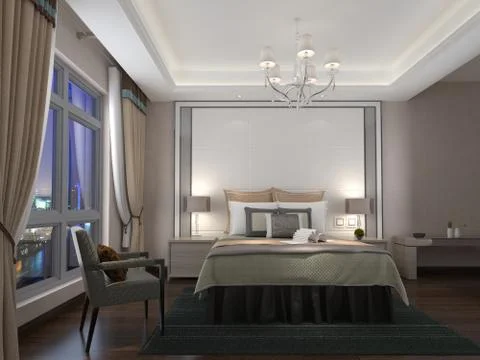 Bedroom Interior 3D Illustration Illustration