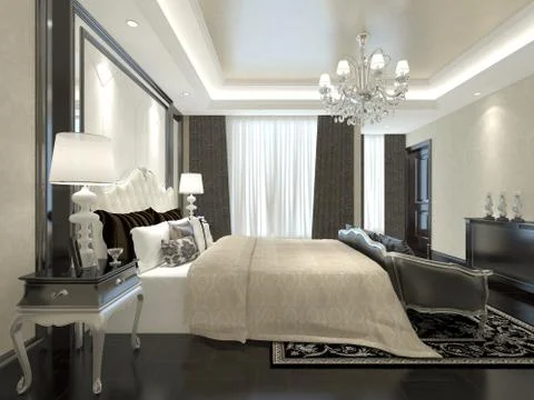Bedroom Interior 3D Illustration Stock Illustration