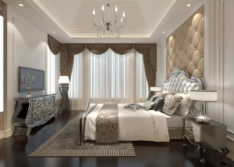 Bedroom Interior 3D Illustration Illustrazione stock