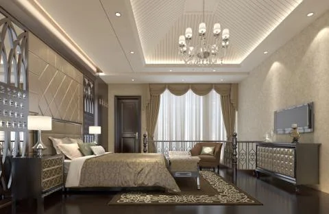 Bedroom Interior 3D Illustration Illustration