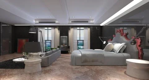 Bedroom Interior 3D Illustration Illustration