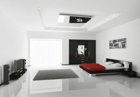 Bedroom interior 3d render Illustrazione stock