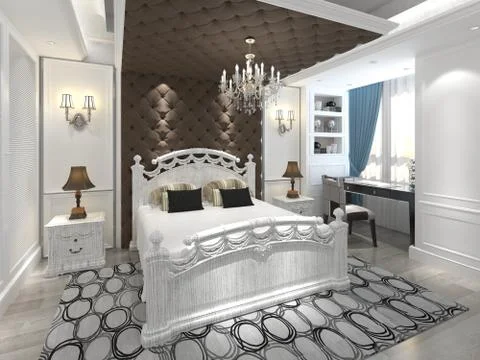 Bedroom Interior 3D Rendering Stock-Illustration