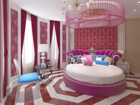 Bedroom Interior 3D Rendering 库存插图