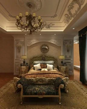 Bedroom Interior 3D Rendering Stock-Illustration