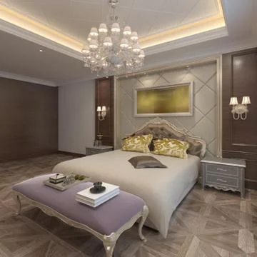 Bedroom Interior 3D Rendering Illustrazione stock