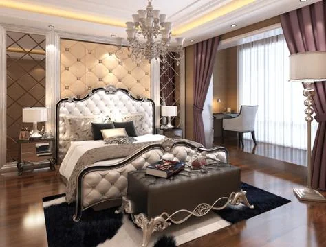 Bedroom Interior 3D Rendering Illustration