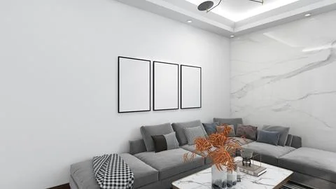 Bedroom interior. 3d rendering 库存插图