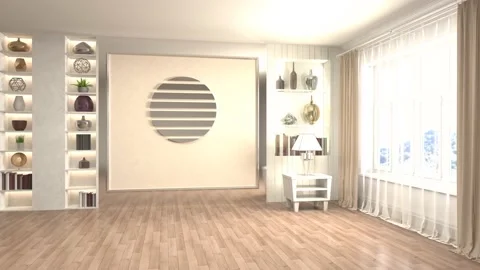 Bedroom interior. Bed. 3d illustration Stock Footage 168801904