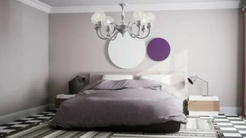 Bedroom interior. Bed. 3d illustration Stock-Footage 170277455