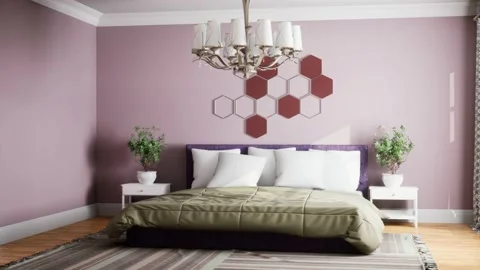 Bedroom interior. Bed. 3d illustration Stock-Footage 170277550