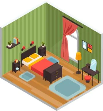 Bedroom Interior Concept Stock Illustration