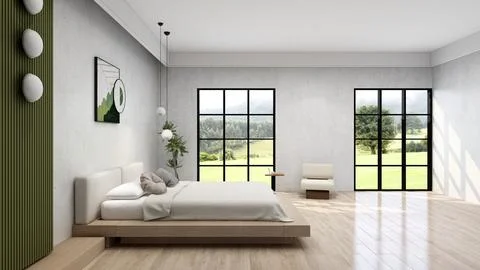 Bedroom interior design Stock Illustration