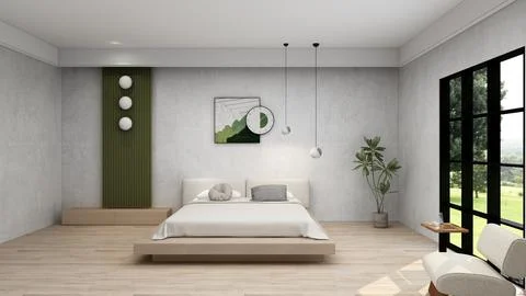 Bedroom interior design Stock Illustration