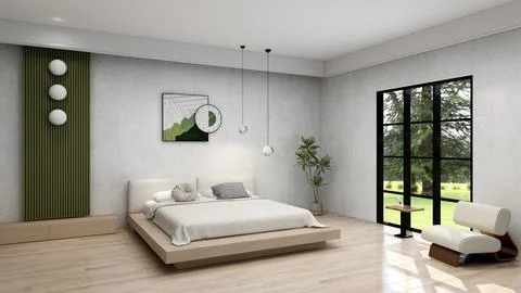 Bedroom interior design Stock Illustration