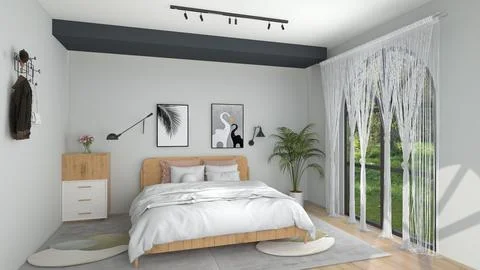 Bedroom interior design Stock Illustration