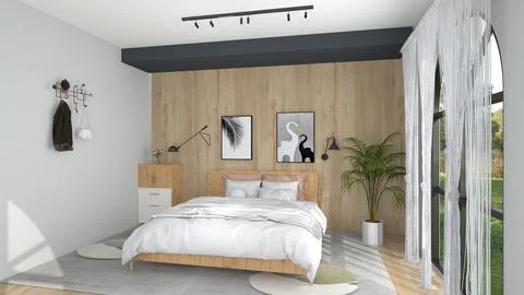 Bedroom interior design Stock Illustration