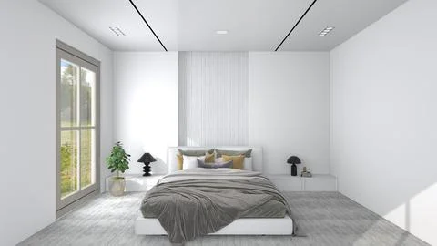 Bedroom interior design Stock Illustration