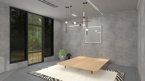 Bedroom interior design Stock Illustration