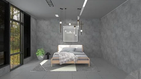 Bedroom interior design Stock Illustration