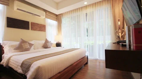 Bedroom interior Video stock 63977442