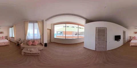 Bedroom interior in hotel. vr360 Stock Footage 98830194