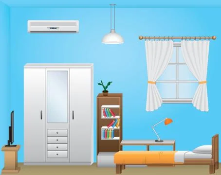 Bedroom interior 스톡 일러스트