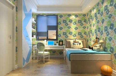 Bedroom Interior Illustration Stock Illustration