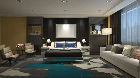 Bedroom Interior Illustration Stock-Illustration