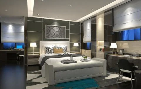 Bedroom Interior Illustration Stock-Illustration