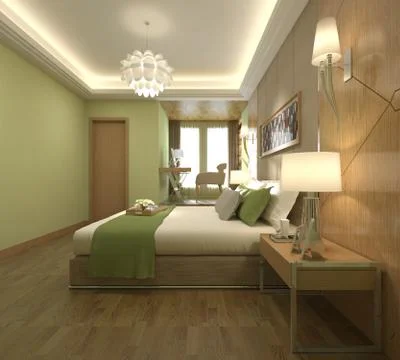 Bedroom Interior Illustration Stock Illustration