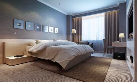 Bedroom interior, modern style Stock Illustration