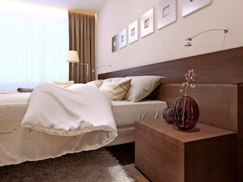 Bedroom interior in modern style Stock Illustration