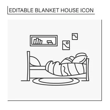 Bedroom line icon イラスト素材