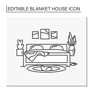 Bedroom line icon イラスト素材