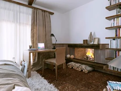 Bedroom loft Stock Illustration