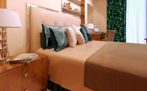 Bedroom luxury interior Stock Illustration