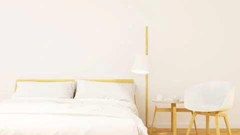 Bedroom minimal design - 3d rendering Stock Illustration