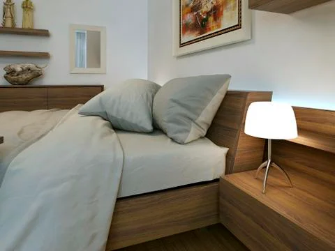 Bedroom modern interior Stock Illustration