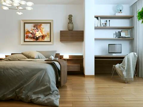 Bedroom modern interior Stock Illustration