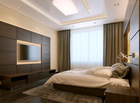 Bedroom modern style Illustrazione stock
