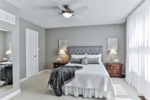 Bedroom old fashioned interior Stock Photos