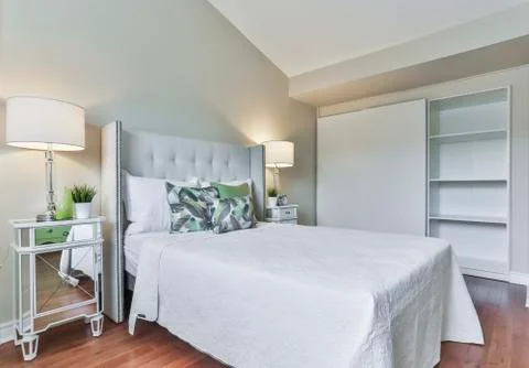 Bedroom old fashioned interior Stock Photos