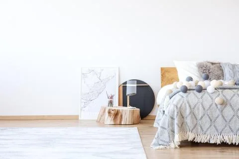 Bedroom with posters Stock-Fotos