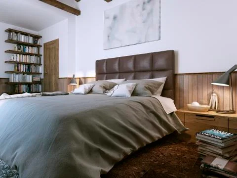 Bedroom rustic Stock Illustration