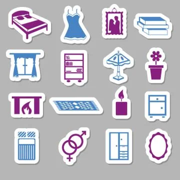 Bedroom stickers Stock Illustration