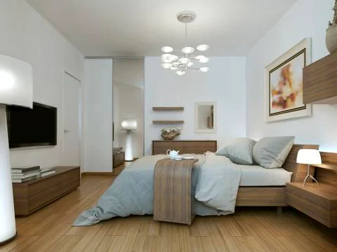 Bedroom in style of high-tech Stock Illustration