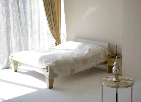 Bedroom in sunlight Stock-Fotos